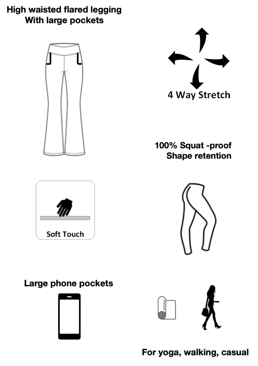 Legging Product features you will love shown as icons